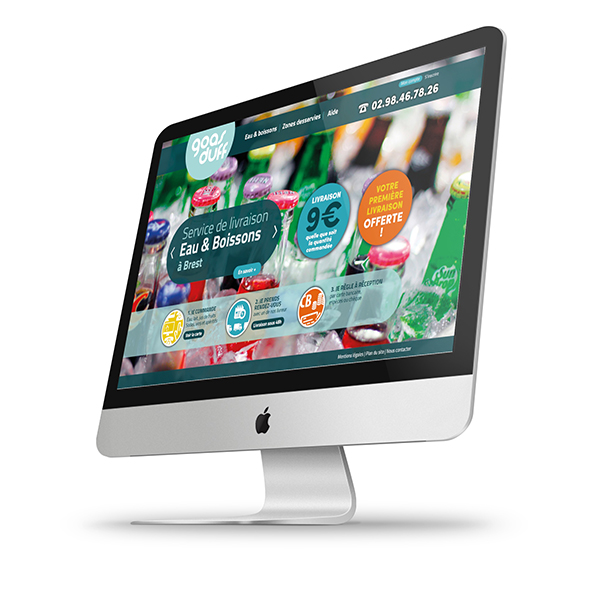 Univers graphique pour le site internet Goasduff Boissons, charte graphique, découpage html/css